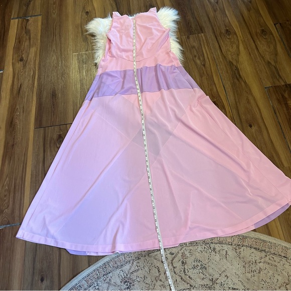 Vintage Pink & Purple Maxi Slip Dress Size Medium nightgown - Picture 6 of 10